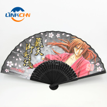 customized summer bamboo black handles hand fan  with your own logo